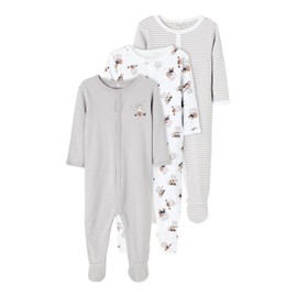 NAME IT Boys' NBNNIGHTSUIT 3P W/F Alloy Bear Noos 13194783, Alloy
