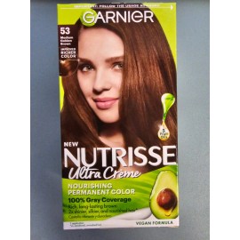 Garnier 2 PACK Garnier Nutrisse Creme Hair Color / Dye  Kit 53 Medium Golden Brown