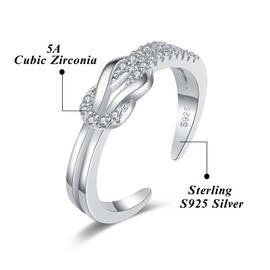 LYTTMAB Interlock Ring for Bonus Mom, S925 Sterling Silver Ring for Bonus Mother, Love Ring Knot Ring