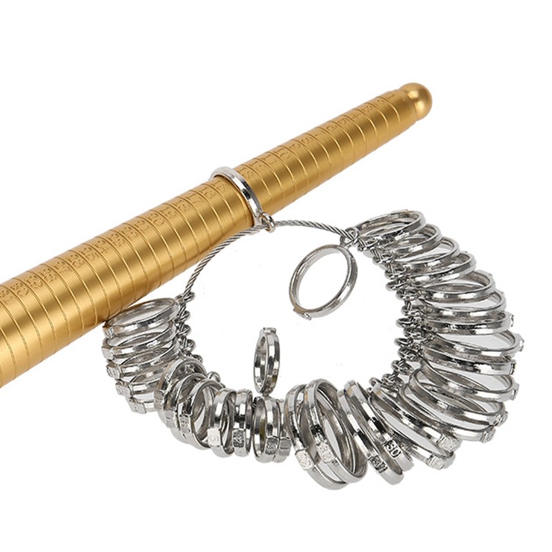 3pcs / Set Ring Mandrel Sizer Finger Measuring Stick Handle