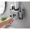 Wall-mounted Toothpaste Squeezer with Toothbrush Holder - Punch-free Installation for
