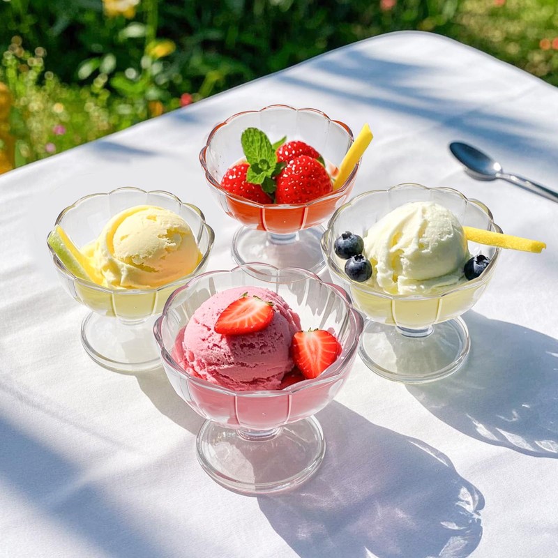 Mezchi Set of 12 Ice Cream Bowl Set, 8 Ounce