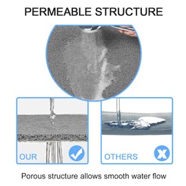 Square Shower Mat, Non Slip Bath Mat, Loofah Shower Stall Mats for Walk-in Shower, 21 x 21 Inch Shower Floor Mat with Drain, Bath Mats for Showers Bathroom, Tub, Seniors