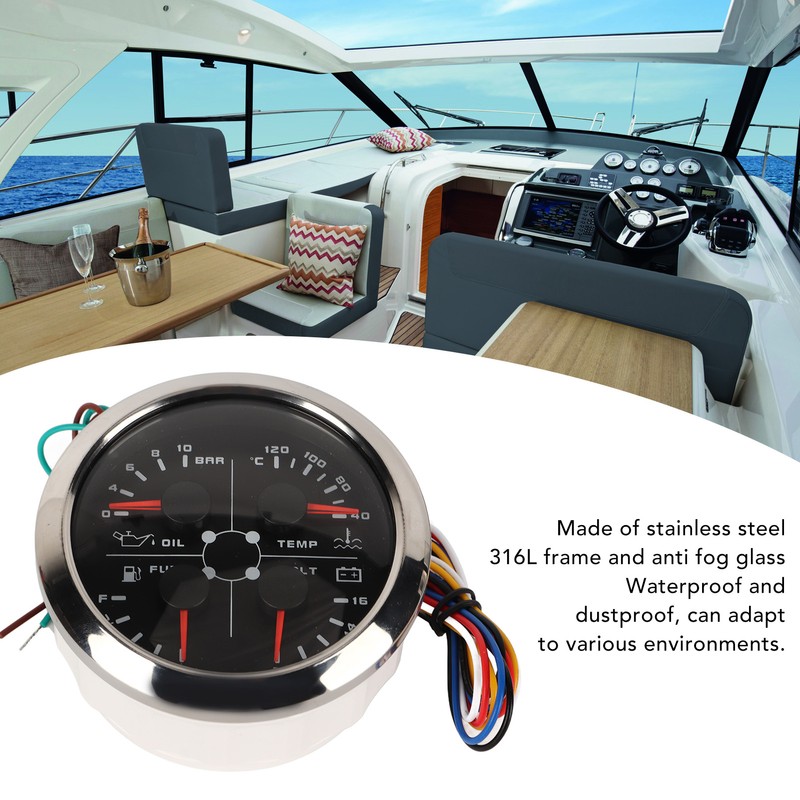 4in1 85mm Guage Multifunction Fuel Level Oil Pressure Water Temp