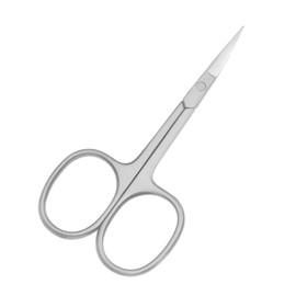 Motanar Cuticle Nail Scissors - Stainless Steel Precision Manicure Scissor - Extra Pointed Straight Curved Fingernail Scissor (Curved Point Silver)