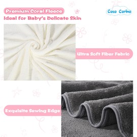 Baby Hooded Towels Casa Carina - Premium Ultra Soft Bath Towel for Newborn, Toddler, Infant - Ultra Absorbent Baby Essential Bath Shower Gifts for Boys and Girls - Grey Elefant 80 x 80cm