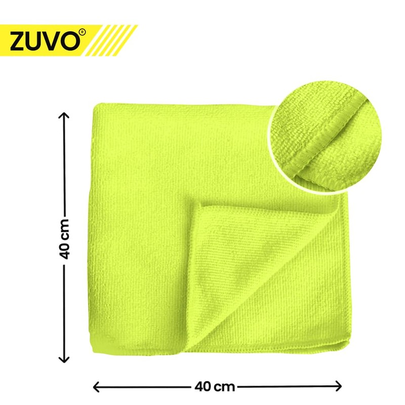 Zuvo Microfibre Cloth For Car(12-Pack)- Ultra Soft, Scratch Free, Highly