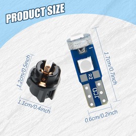 Lecctso 20PCS T5 LED Bulbs, Dash Light Bulbs, T5 37 74 LED Bulb with Twist Lock Socket, 3030 Chips Super Bright 12 Volt Replacement for Car Dashboard Instrument Panel Gauge Cluster Indicator Lights