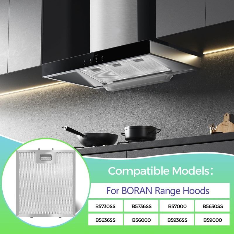 S97018029 Range Hood Filter Replacement - 10.25"x9" Aluminum Frame &