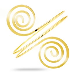 RechicGu Swirl Gypsy Boho Armband Upper Arm Cuff Victorian Filigree Bangle Bracelet Adjustable Armlet Belly Dance Gift Gold