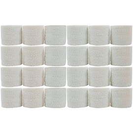 PowerFlex Self Adherent Tape, Latex, Athletic Tape, White, 2", 24 Rolls per Case