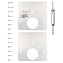 wolfcraft 4658000 4658000 2 Torn Door Hinge Repair Kit Includes Self Centering Hinge Drill, Two Mounting Plates and Countersunk Screws