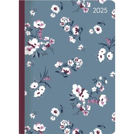 Alpha Edition - Ladytimer Midi Flowers 2025 Pocket Calendar, 12 x 17 cm, Calendar with 192 Pages, Note Options, Bucket List, Weekly View on 2 Pages and International Calendar