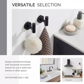 Ruling ATK-194 Round Bathroom Robe Hook and Towel Hook in Stainless Steel