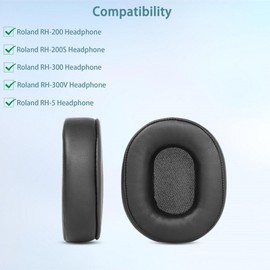 RH-300V Earpads,HAIZEEN Earpads Compatible with Roland RH-200 RH-200S RH-300 RH-300V RH-5 RH5 Headphones Ear pads Replacement Cushion (Protein Leather/Memory Foam)