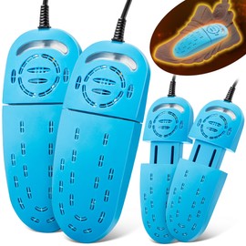 Dunkive 4 Pcs Shoe Dryers, Telescopic Boot Dryer, Portable Footwear Drying Warmer for Rainy Seasons Winter Travel, Household Electric Baking Shoes Machine for Gloves, Socks, Foot Deodorant (Blue)