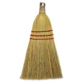 Genuine Joe Whisk Broom, Metal Hang Ring, Natural, 12 Count