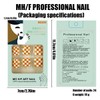 Summer Press on Toenails Orange White Fake Toenails with Checkerboard