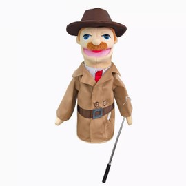 LOMTRATS Family Hand Puppets for Kids,Includes Teacher, Policeman, Farmer, Pirate, Detective, etc. with Movable Open Mouths,Perfect for Storytelling,Teaching,Festival Gifts,1 PCS with Joystick