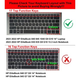 2PCS Keyboard Cover for 2024 2023 HP EliteBook 830 835 840 845 1040 G9 G10, 13.3 14 inch HP EliteBook Keyboard Protector Skin(Not fit 840 845 1040 G8 G7 G6 G5 G4 G3),Gradual Pink+Clear