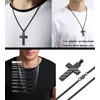 SAM & LORI Black Stainless Steel Cross Necklace for Teen