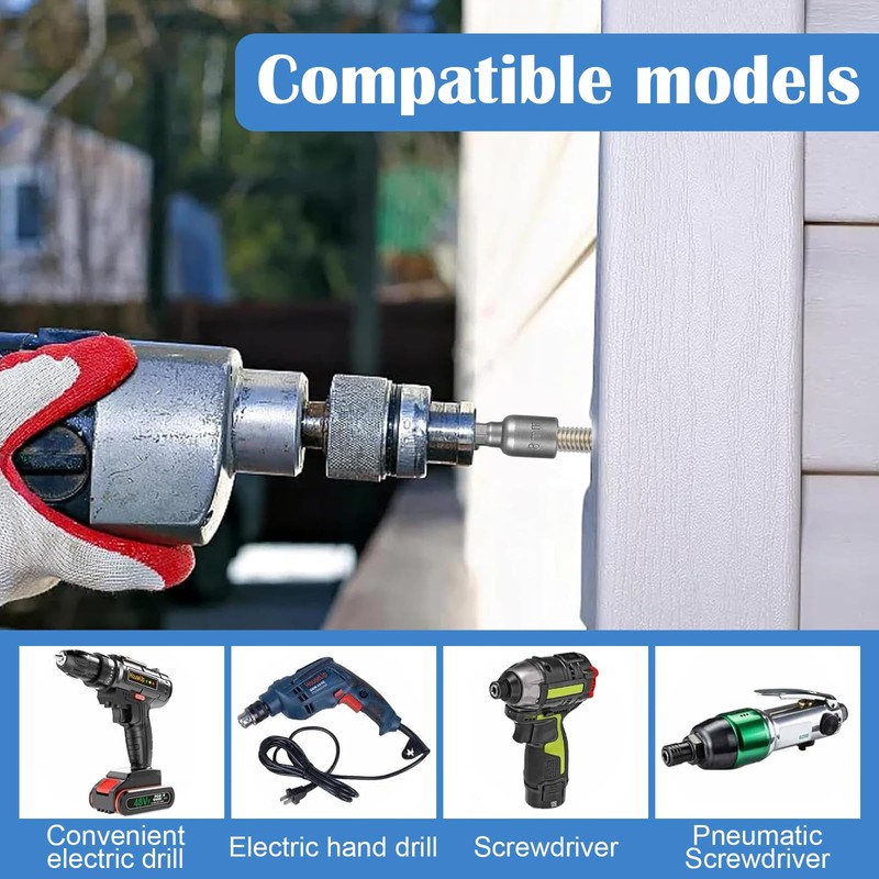 3 Pcs Magnetic Nut Setter Driver Drill Bit Set, 1/4"