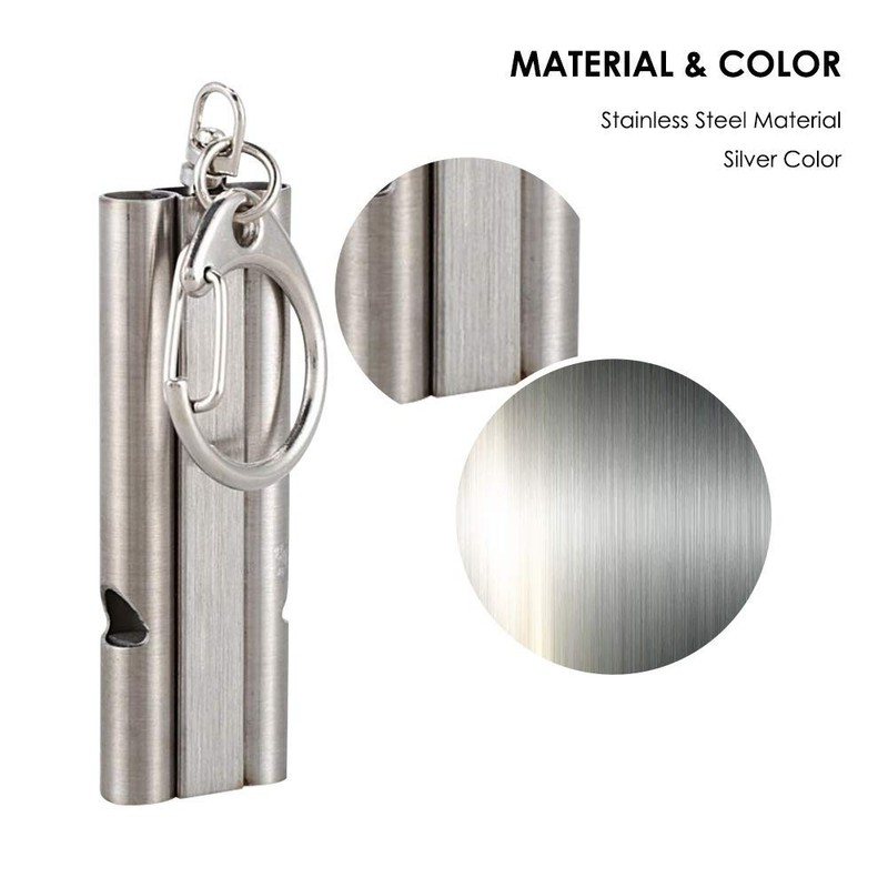MJFKVYZ 2 Silver Whistle, 2 Neck Strap, Tube Type, Stainless