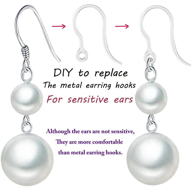 Comfort Safety Non-Allergenic Plastic Earring Hooks, Ear Wire Anti Allergy