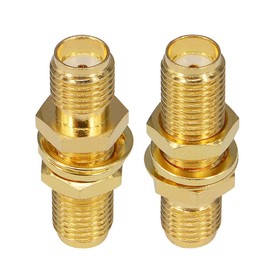 BOOBRIE SMA Connector SMAJ-SMAJ Expandable SMA Female Adapter Extension Connection Relay RF Coaxial Adapter for Wifi GPS Antenna Wireless LAN Devices 2 Pack