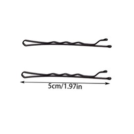 Pack of 100 Hair Pins, Black Hair Pins with Transparent Plastic Bag, Women's Hair Pin Invisible Wave Hair Grip Bulk Hair Accessories