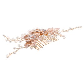 COLLBATH Rhinestone Pearl Hair Comb for Wedding Party Vintage Bride Headpiece Decorative Hair Accessories