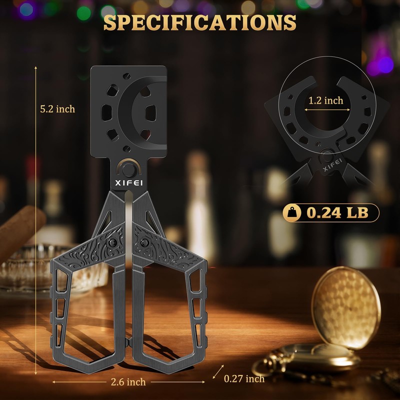 XIFEI Cigar Cutter, Stainless Steel Double Blade Guillotine Straight Cut
