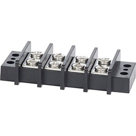 BLUE SEA SYSTEMS BS-2604 / Terminal Block 65 Amp 4 Independent Circuit, MFG#2604, Terminal Block Includes (8) #10 Screws, 65 Amp 600VAC/600VDC Capacity, 3.88" L x 1.81" W x .75" H.