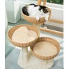 SHENGOCASE Cat Tree Tower with Rattan Wicker Basket, 3 Handwoven