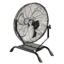 Restaurantware Industrial Fan 1 Count 22 Inch Steel Industrial Floor and Wall-Mount Fan with Aluminum Blade and Steel Guard, Adjustable Tilt, 3-Speed, High Airflow, Black, 1/7 HP