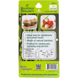 Jacent 4 Inch Appetizer Bamboo Skewers (300 count per pack): 3 Packs