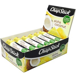 Chapstick Limited Edition Tropical Paradise Collection Aloha Coconut Flavored Skin Protectant Lip Balm Tube - Great for Moisturizing & Hydrating Chapped, Cracked, Dry Lips â€“ 0.15oz Each, 12 Sticks