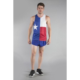 BOA Mens Printed Running Singlet (2600P)(Texas Flag, Large)