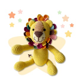 Kenuak® Handgehäkelter Löwe Stofftier, Amigurumi-Tierspielzeug, Handgehäkelte originelle Geschenke für Babys