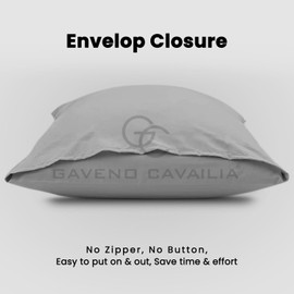 GC GAVENO CAVAILIA Super Soft Pillow Cases 2 Pack - Anti Allergic & Breathable Polycotton Pillow Covers with Envelop Closure - Washable Standard Pillowcases (50x75cm) - Silver