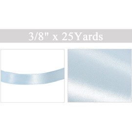 Light Blue Satin Ribbon 3/8 Inch, 25 Yards Solid Color Fabric Ribbon for Gift Wrapping, Crafting, Bows Making, Sewing Projects, Christmas Tree and Wedding Party Decoration
