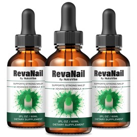 (3 Pack) RevaNail – Premium Nail Drops Formula with Science-Backed Ingredients, Reva Nail Supports Healthy Nails, Skin Hydration, and Foot & Toenail Care | Easy-to-Use Daily (90 Servings)