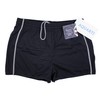 Aquarti Men's Swimming Trunks with Drawstring Elastic Waistband Black/Ecru, Size:
