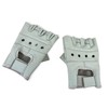 Men's Lightweight White Leather Fingerless Gloves Bikers Protective Rockers Glove