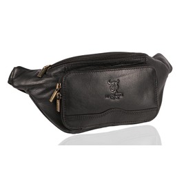 MATADOR Genuine Leather Shoulder Bag Travel Bag Bum Bag, Black/Black