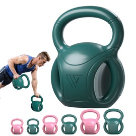 5 lb Kettlebell Weight with Three-handles for Weightlifting, Conditioning and Core Training for Women Men Home Gym [2022 Latest-Green]
