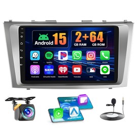 2+64GB Realdio Android 15 Car Stereo for Toyota Camry 2006-2011 with Wireless CarPlay Android Auto, 9 Inch Touch Screen Car Radio for Camry with GPS WiFi Bluetooth EQ FM/RDS 26UI Backup Camera MIC