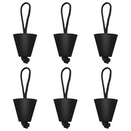 Lixada Best Universal Kayak Scupper Plug Kit Kayak Scupper Plug Kit Canoe Drain Holes Stopper Bung - 4/6/8 Packs (Black x 6packs)
