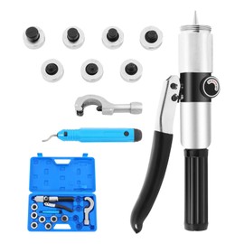 JAYGOVAN Hydraulic Tube Expander Tool Kit for 3/8" to 1-1/8" OD Copper Pipes, HVAC Hydraulic Swaging tool Kit with Tube Cutter, Deburring Tool and 7 Expander Heads for Copper Tubing Expanding