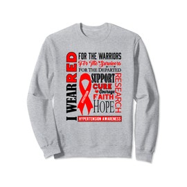 Hypertension Awareness Gifts Red Ribbon Awareness Sweatshirt